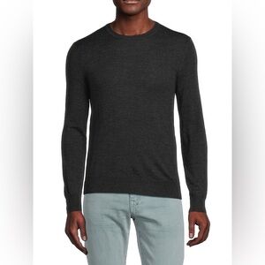 Saks Fifth Avenue Essential Wool Blend Crewneck Sweater in Charcoal Grey XL